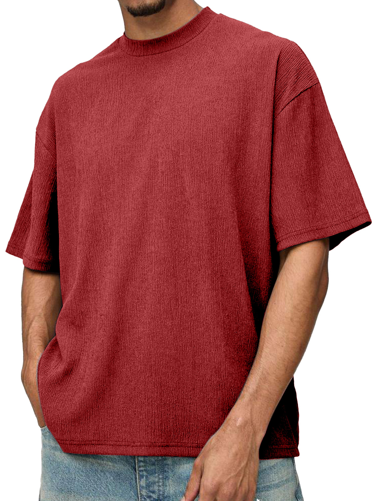 Men's Daily Loose And Comfortable Solid Color Short-sleeved T-shirt