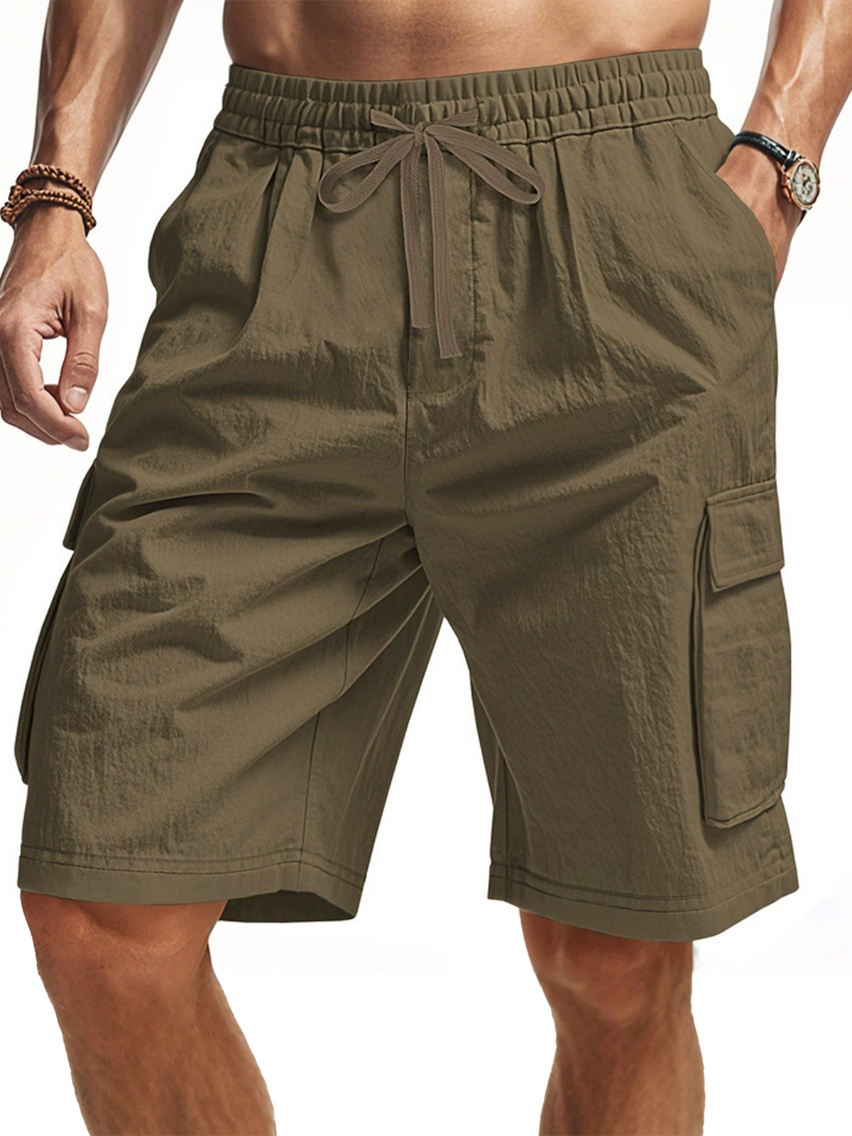Men's Casual Multi-pocket Workwear Solid Color Comfortable Shorts
