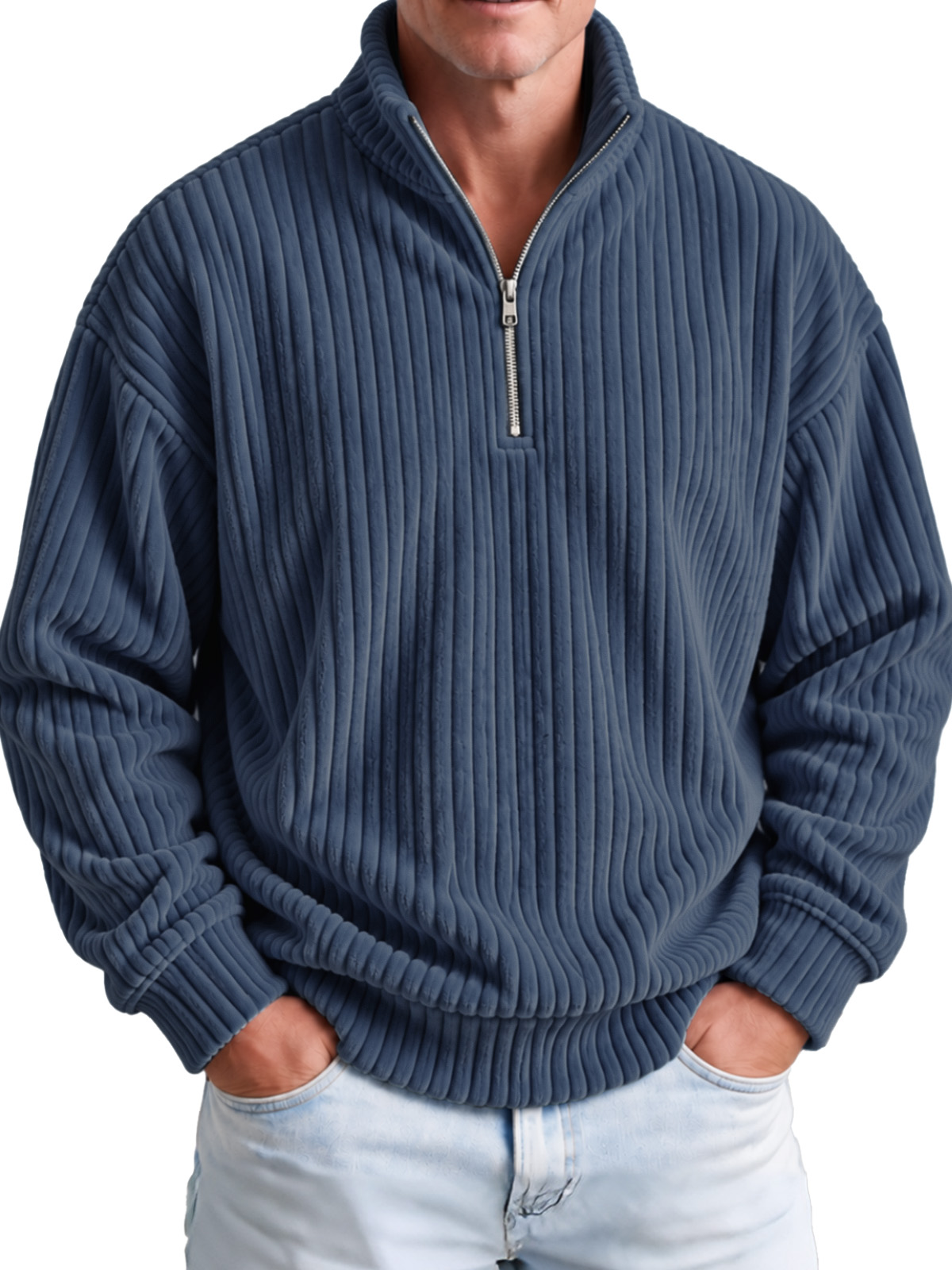 Men's Wide-Wale Corduroy Quarter-Zip Pullover