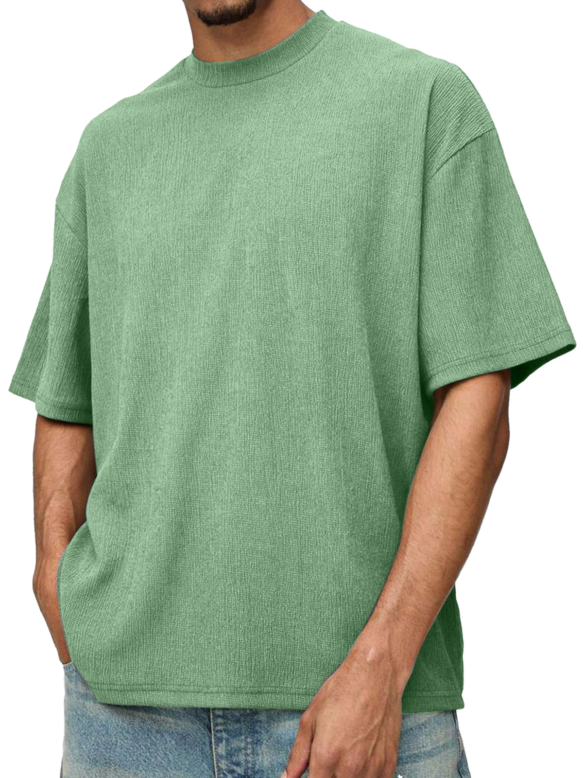 Men's Daily Loose And Comfortable Solid Color Short-sleeved T-shirt