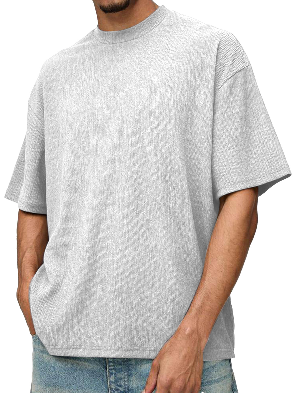 Men's Daily Loose And Comfortable Solid Color Short-sleeved T-shirt