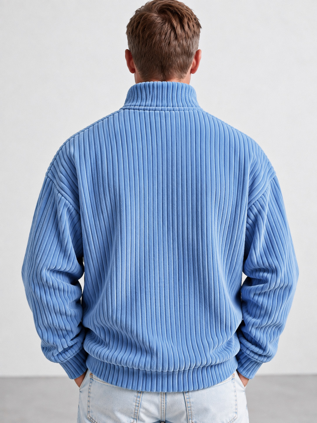 Men's Wide-Wale Corduroy Quarter-Zip Pullover
