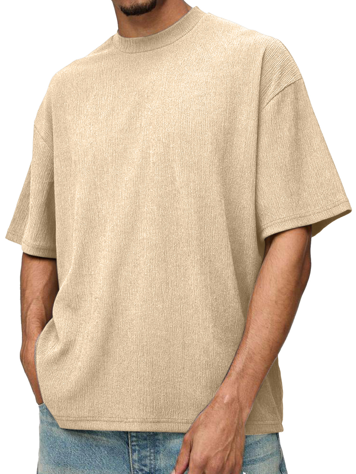 Men's Daily Loose And Comfortable Solid Color Short-sleeved T-shirt