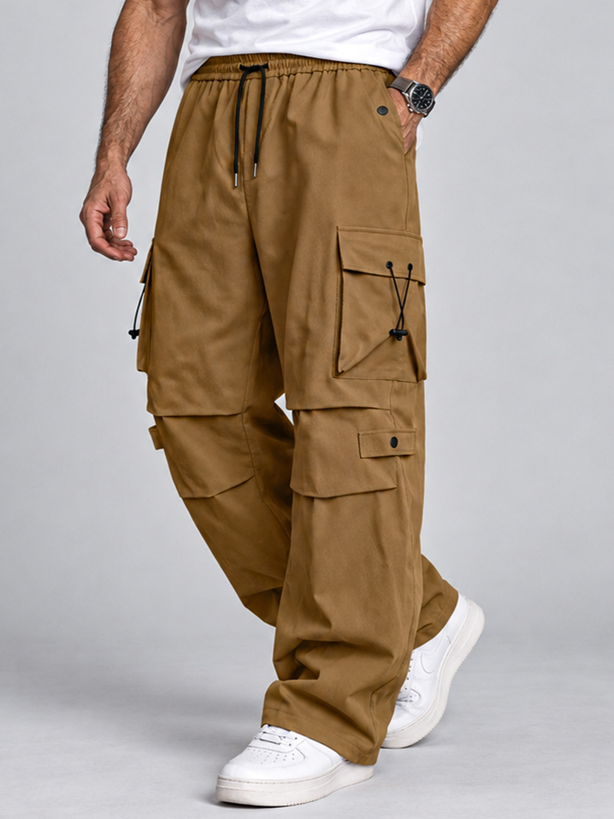 Men's Autumn Loose Wide-Leg Straight-Cut Quick-Dry Casual Trousers
