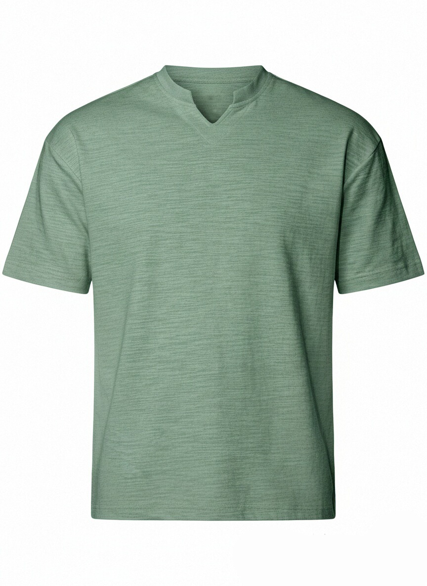 Men's Simple Solid Color Breathable Small V-neck Short-sleeved T-shirt