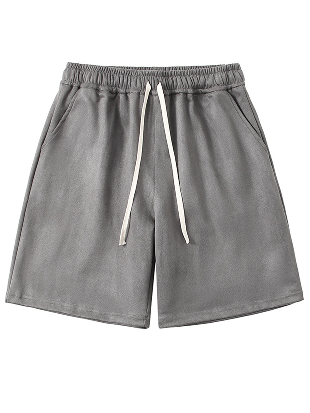 Men's simple and comfortable solid color suede shorts