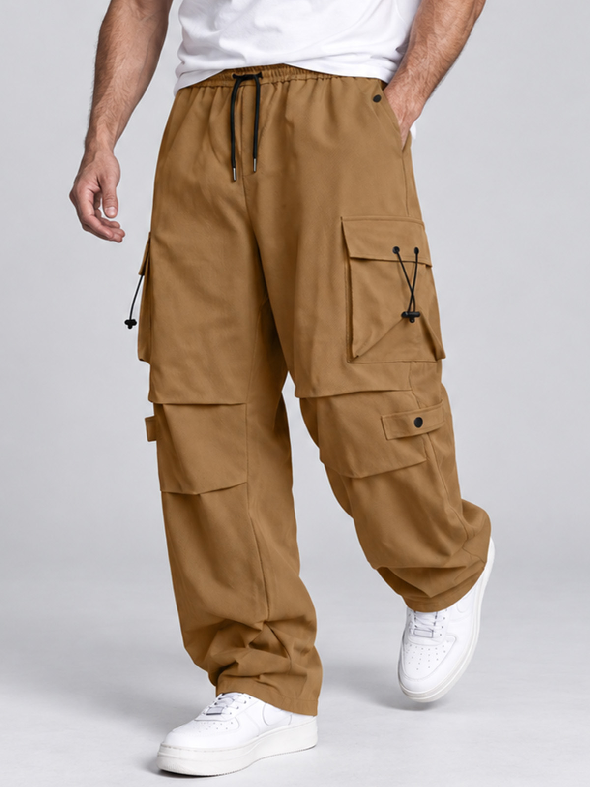 Men's Autumn Loose Wide-Leg Straight-Cut Quick-Dry Casual Trousers