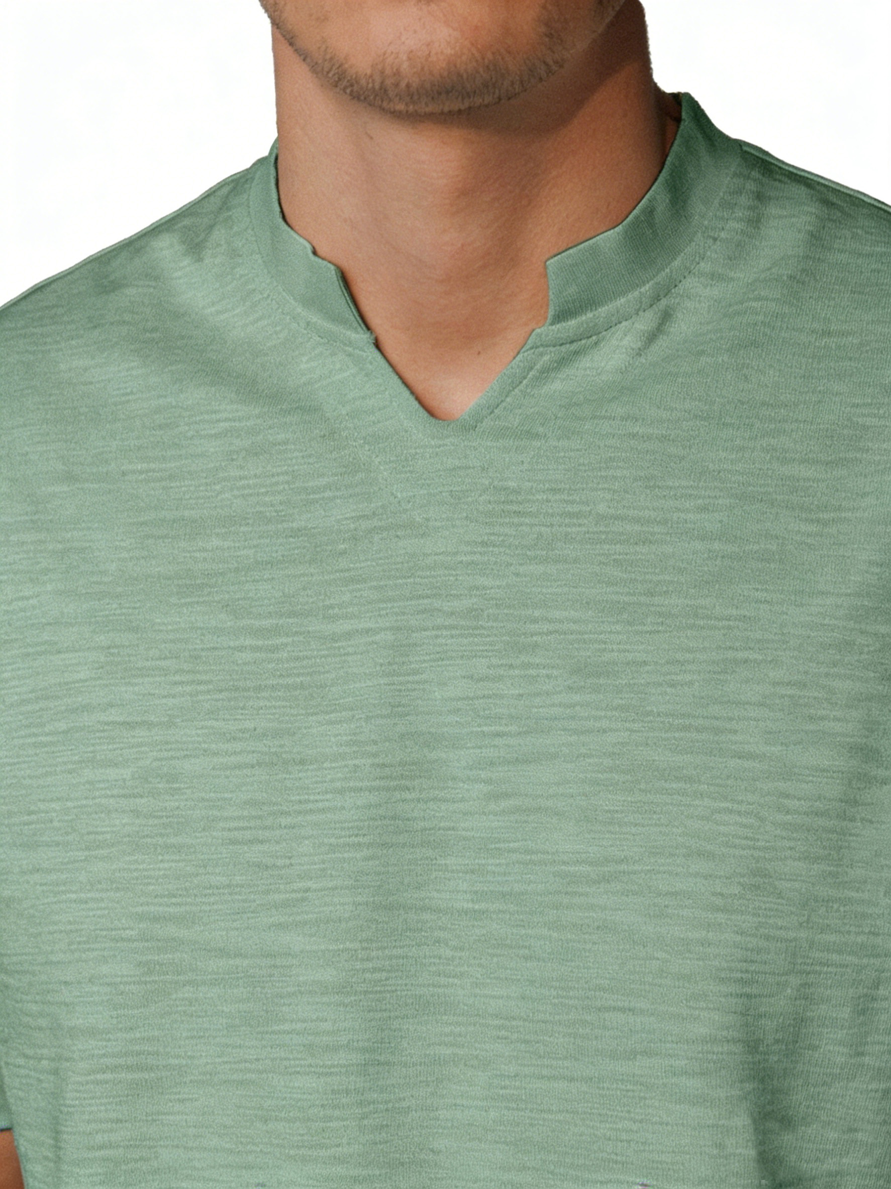 Men's Simple Solid Color Breathable Small V-neck Short-sleeved T-shirt