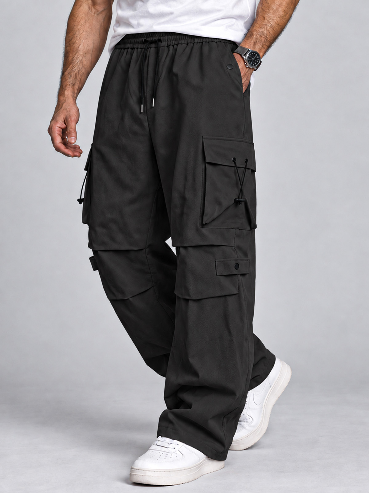 Men's Autumn Loose Wide-Leg Straight-Cut Quick-Dry Casual Trousers