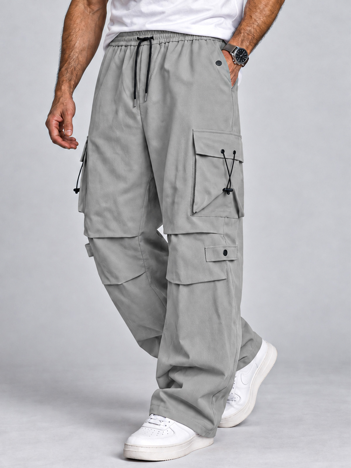 Men's Autumn Loose Wide-Leg Straight-Cut Quick-Dry Casual Trousers