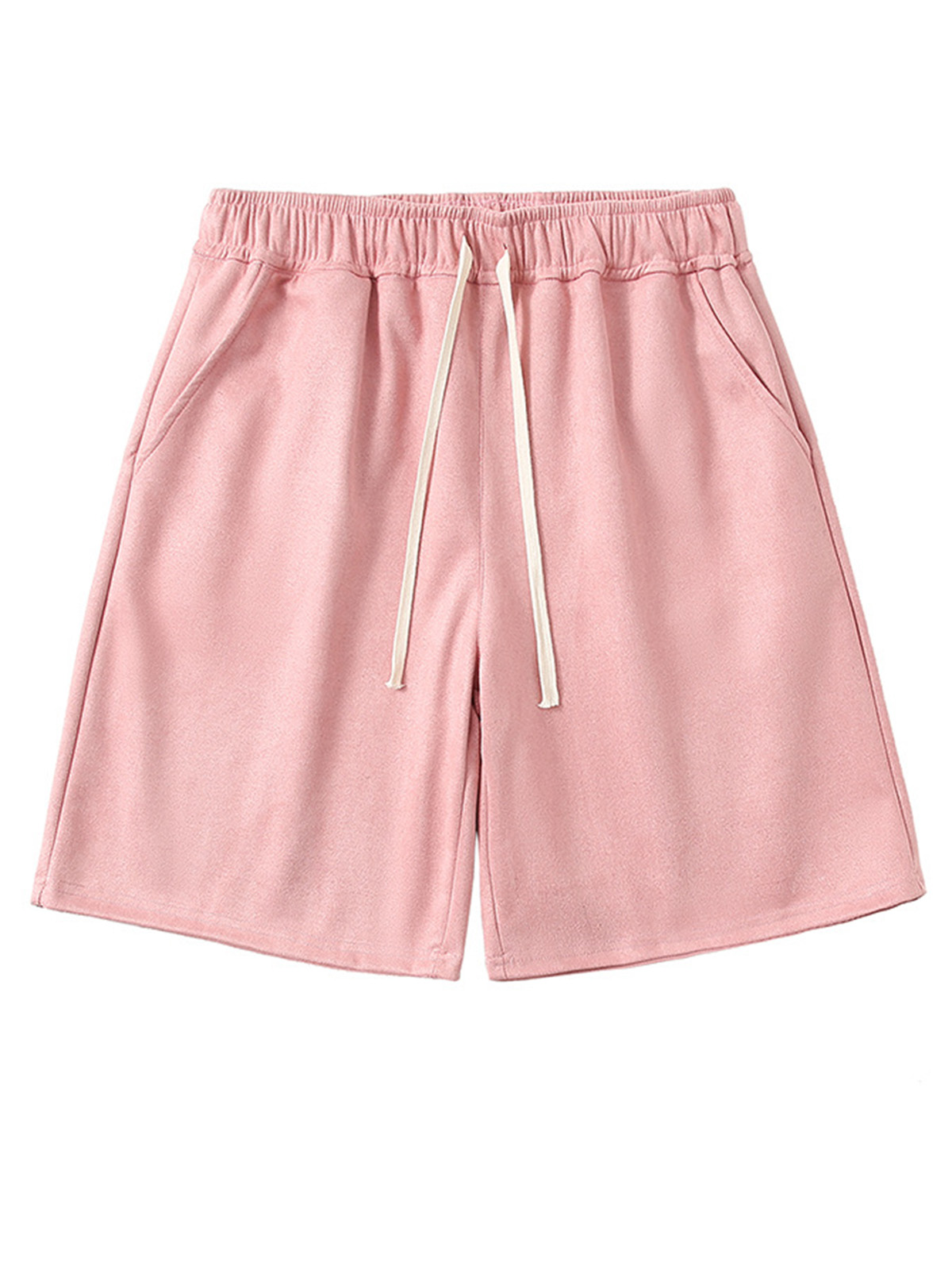 Men's simple and comfortable solid color suede shorts
