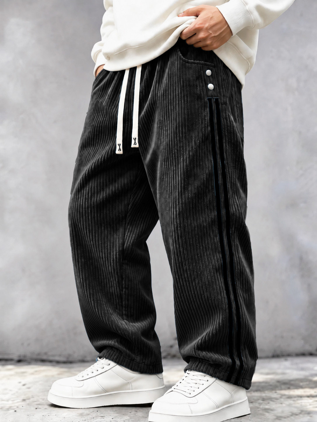 Men's Pocket Webbing Patchwork Trousers