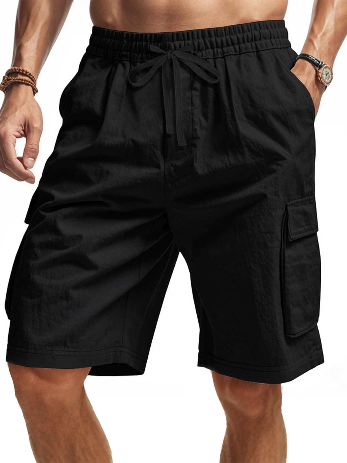 Men's Casual Multi-pocket Workwear Solid Color Comfortable Shorts