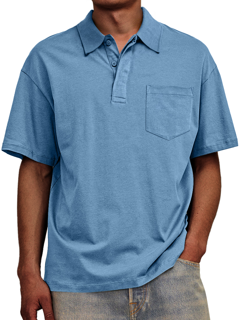 Men's Daily Casual Lapel Pocket Comfort Short Sleeve POLO Shirt