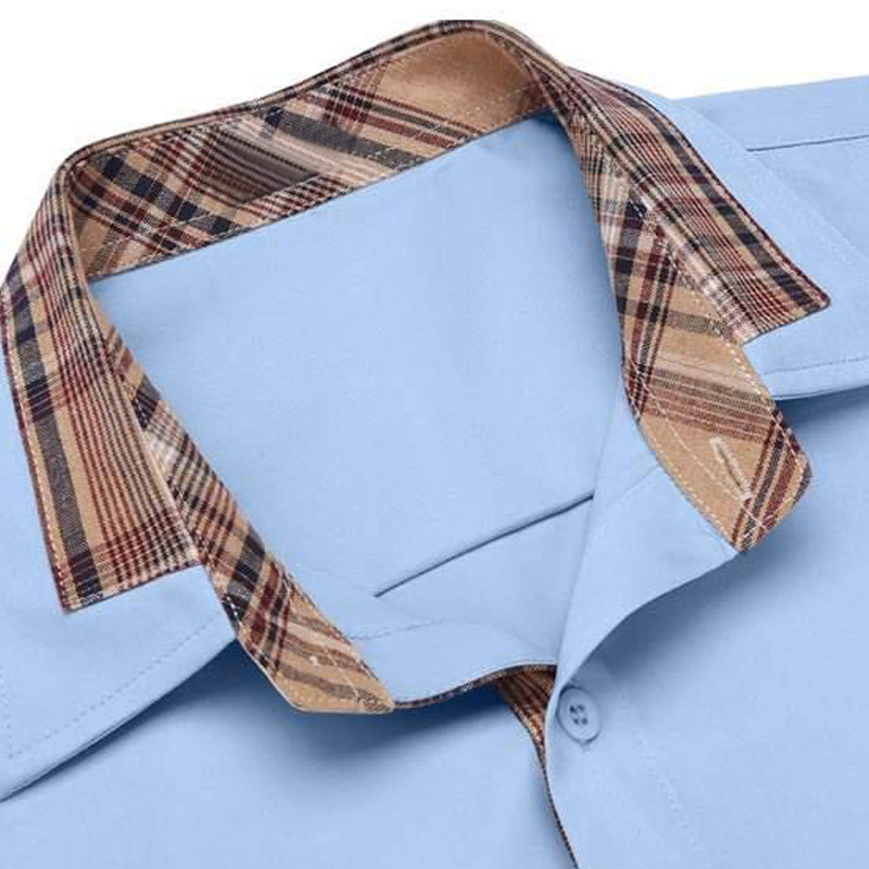 Men's Everyday Fashion Checkered Contrast Short Sleeve Shirt