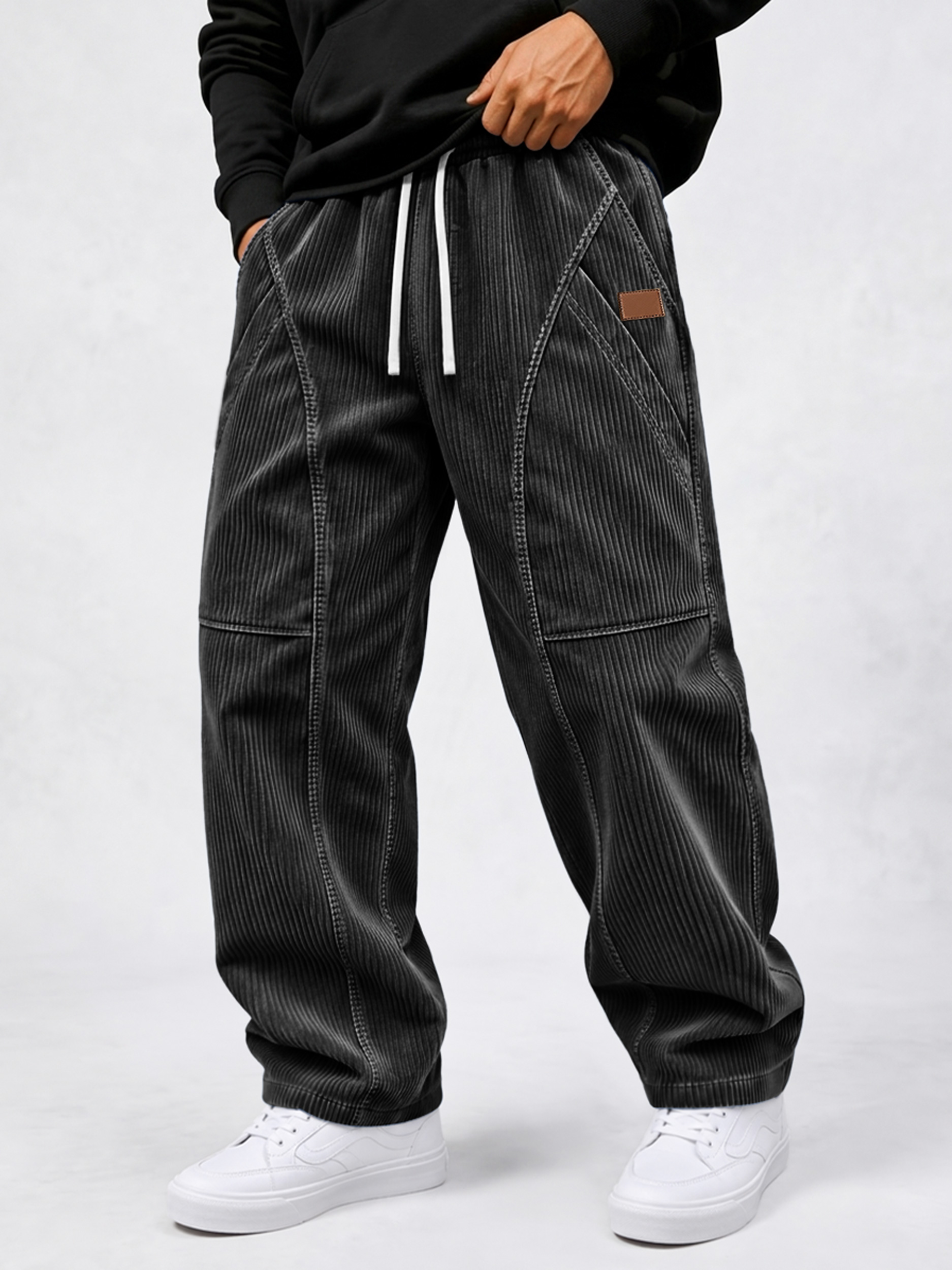 Men's Corduroy Multi-Pocket Deconstructed Casual Cargo Pants