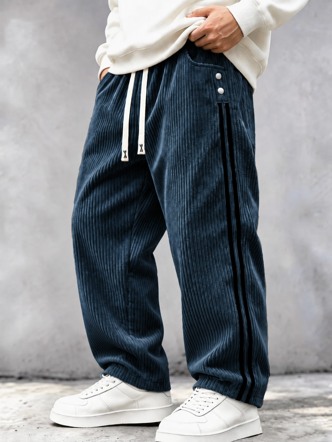Men's Pocket Webbing Patchwork Trousers