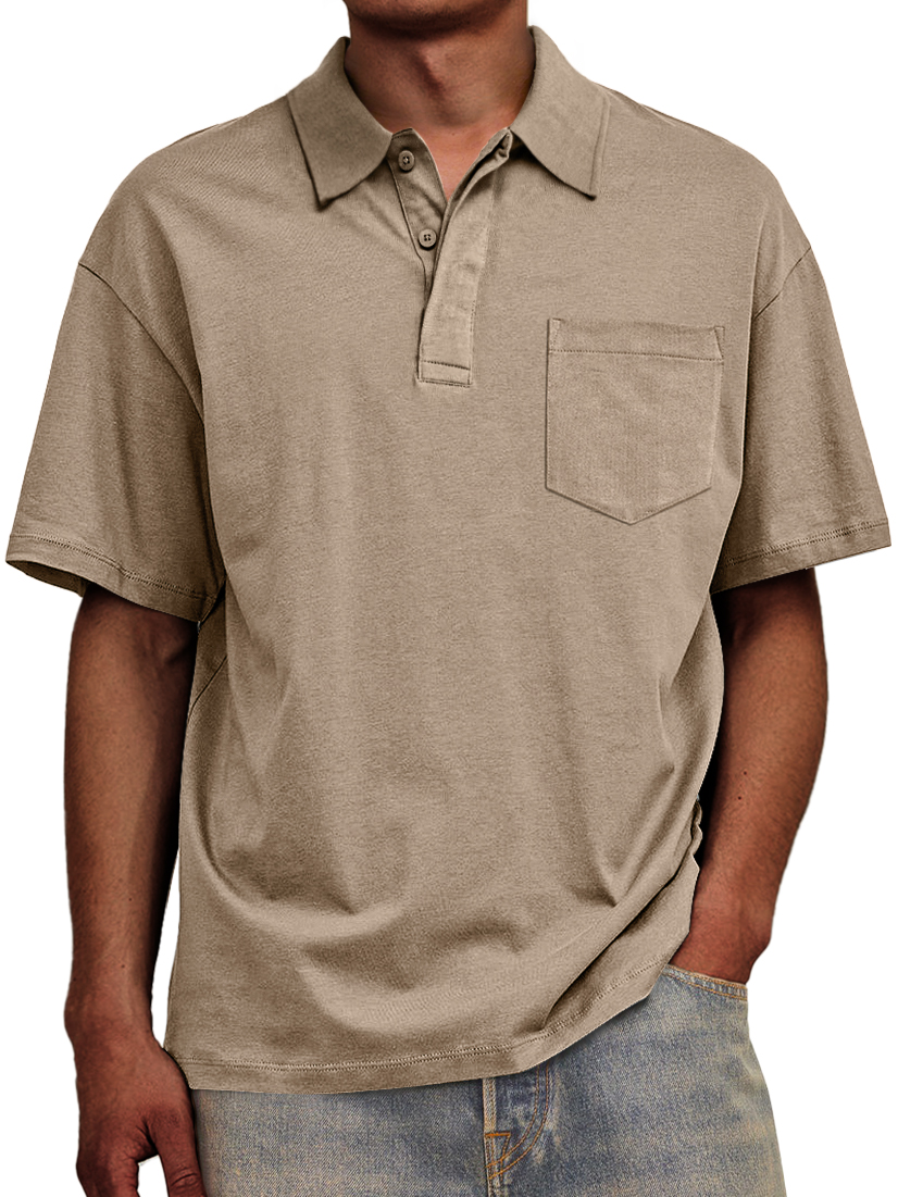Men's Daily Casual Lapel Pocket Comfort Short Sleeve POLO Shirt