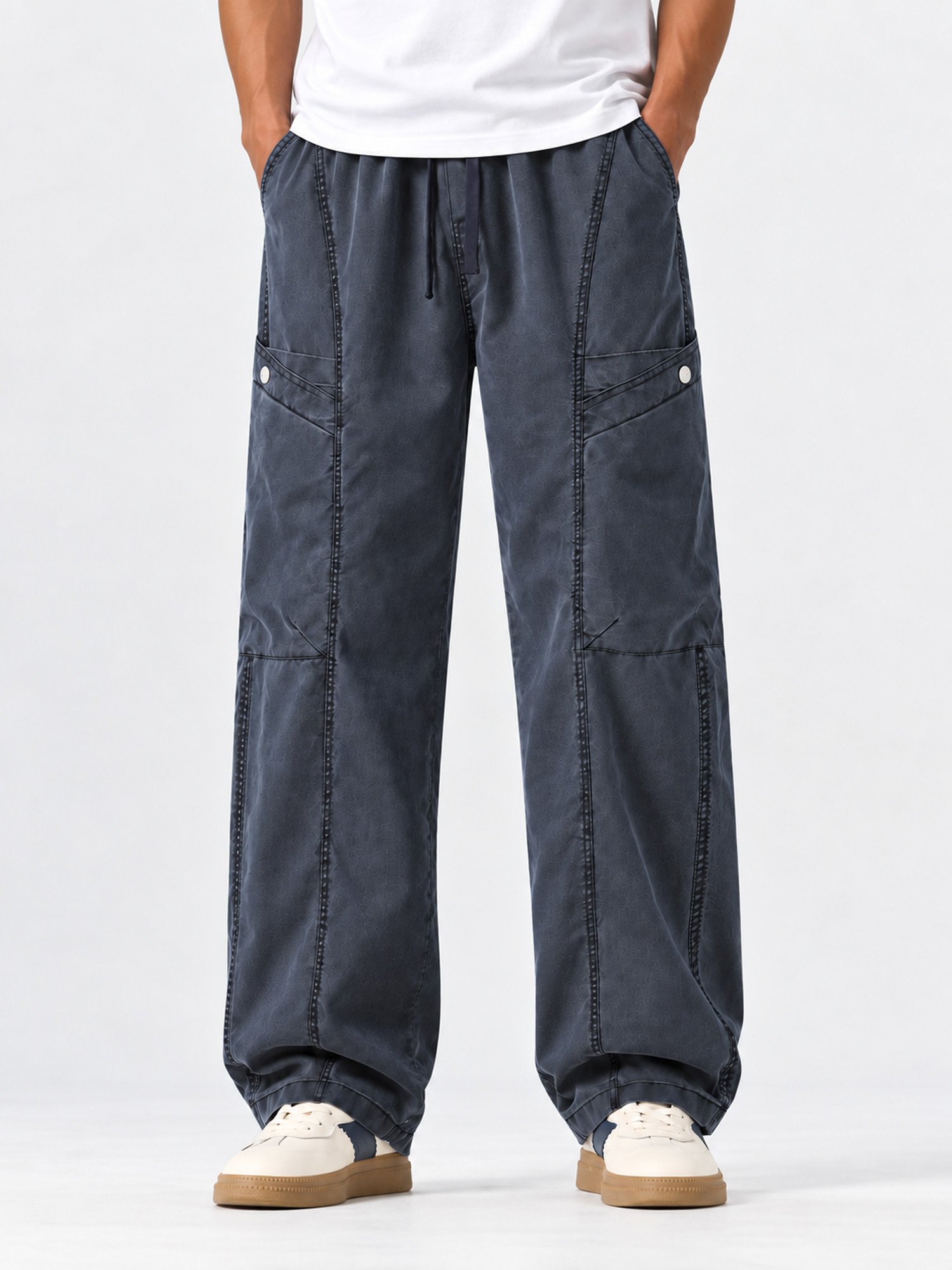 Men's Casual American-Style Lyocell Multi-Pocket Cargo Pants