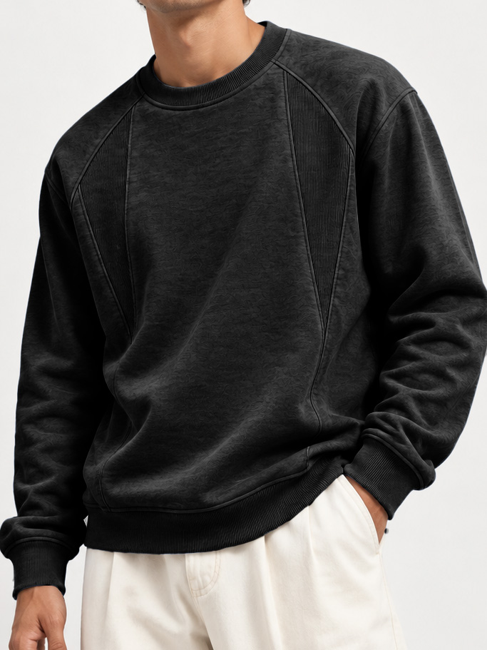 Men's Casual Long-Sleeve Crew-Neck Sweatshirt