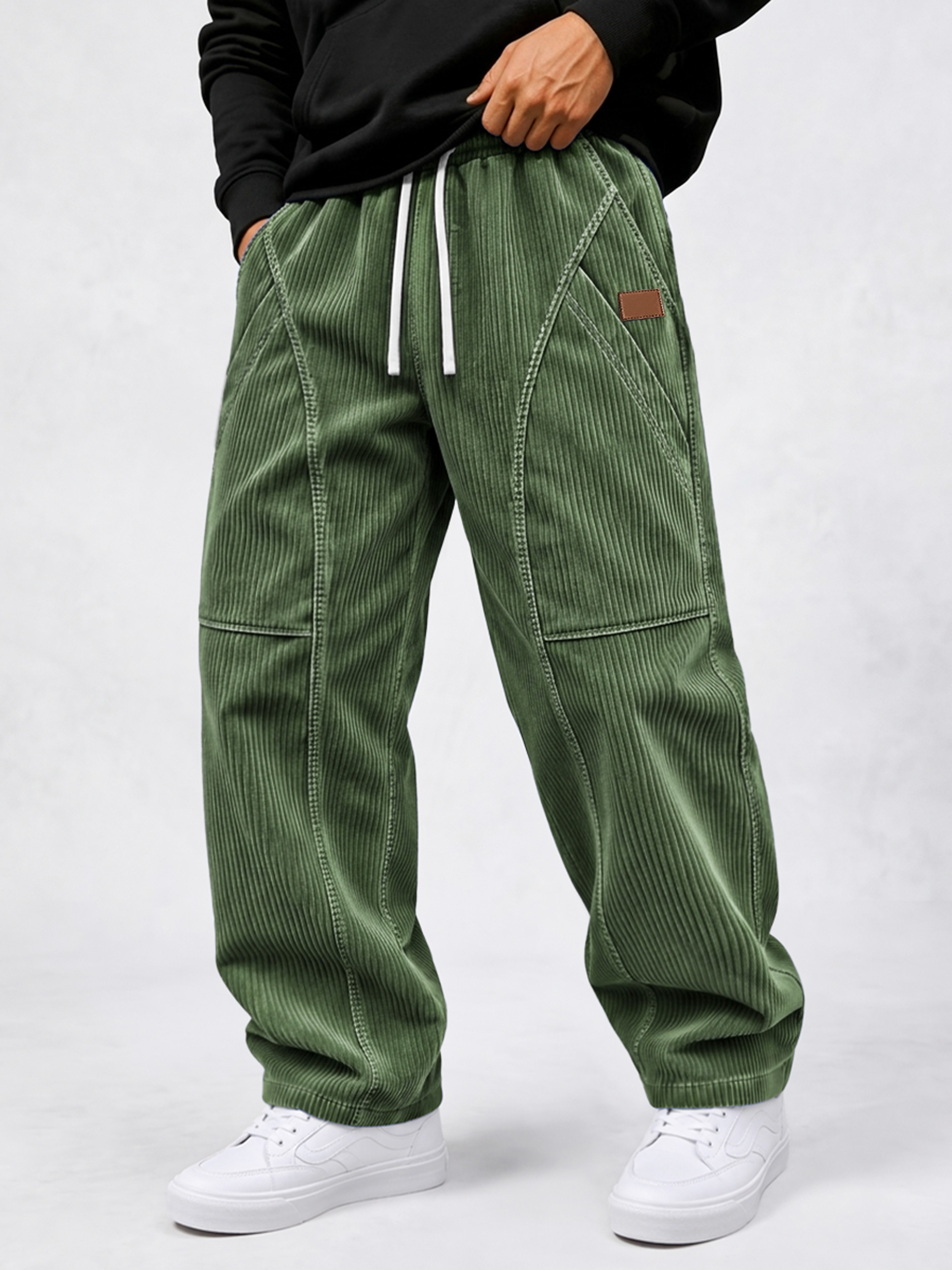 Men's Corduroy Multi-Pocket Deconstructed Casual Cargo Pants