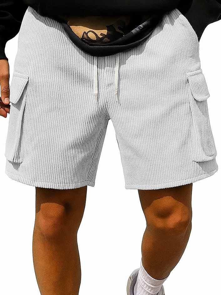 Men's Fashion Retro Outdoor Workwear Pocket Elastic Waist Drawstring Shorts