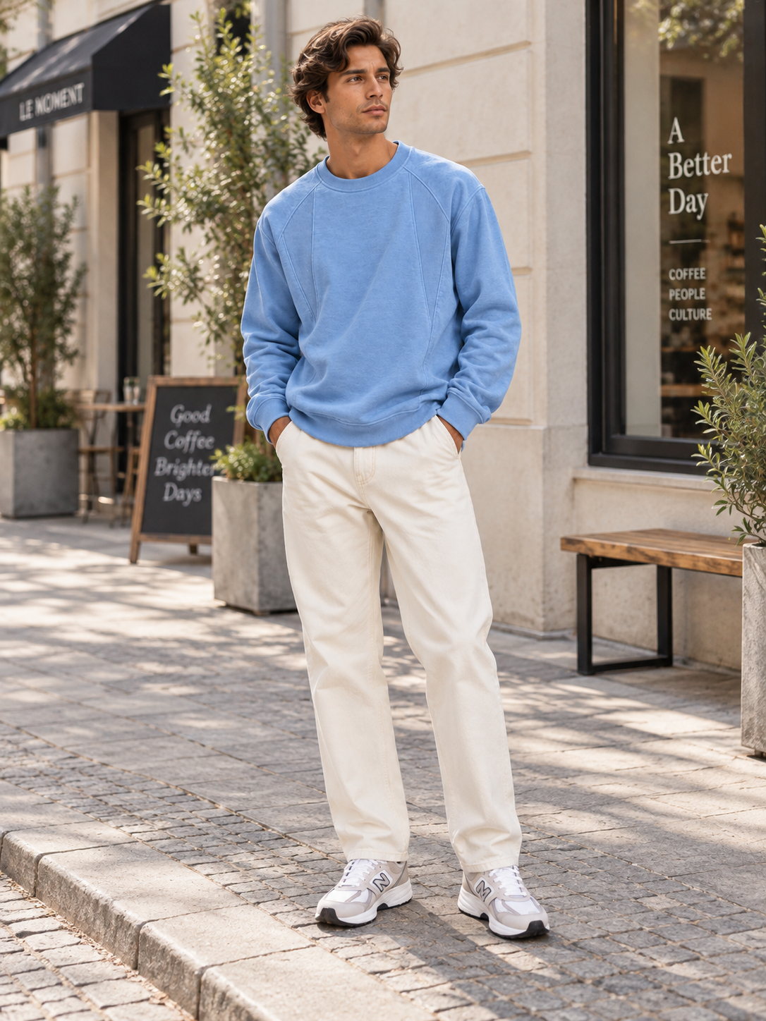 Men's Casual Long-Sleeve Crew-Neck Sweatshirt