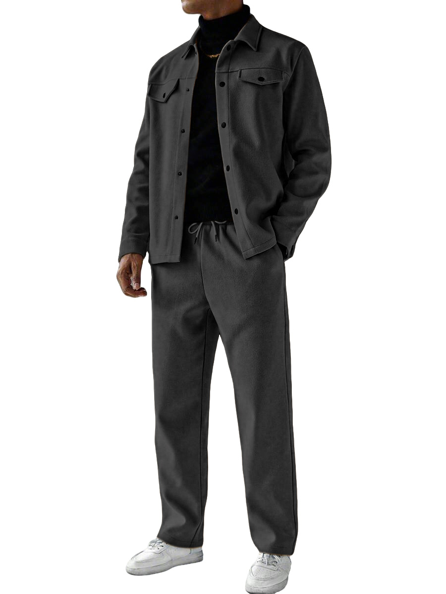 Autumn And Winter Fashionable Cardigan Lapel Commuting Loose Trousers Long-sleeved Jacket Suit