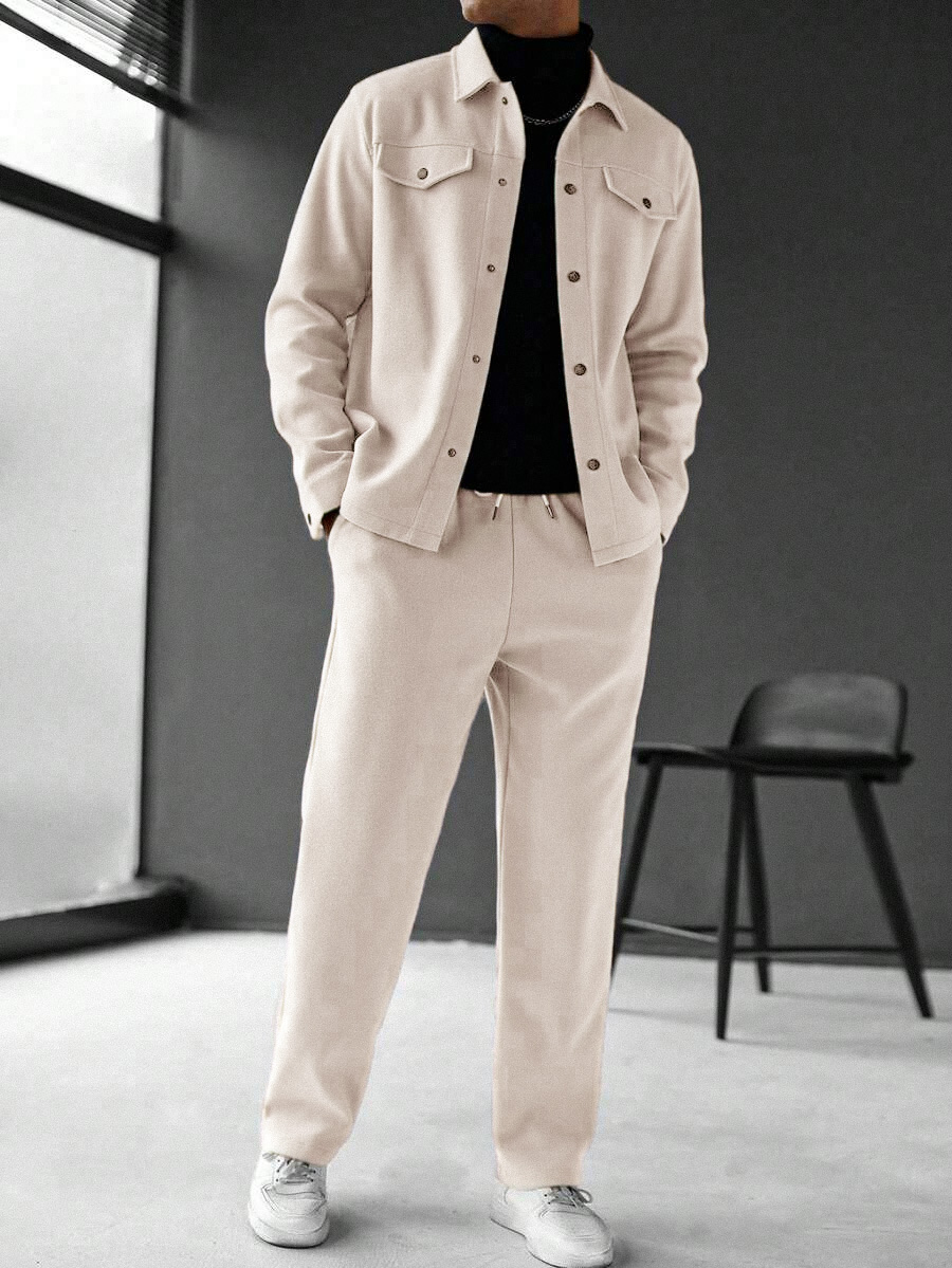 Autumn And Winter Fashionable Cardigan Lapel Commuting Loose Trousers Long-sleeved Jacket Suit