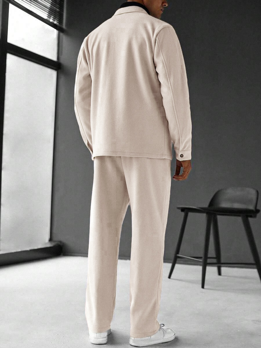 Autumn And Winter Fashionable Cardigan Lapel Commuting Loose Trousers Long-sleeved Jacket Suit