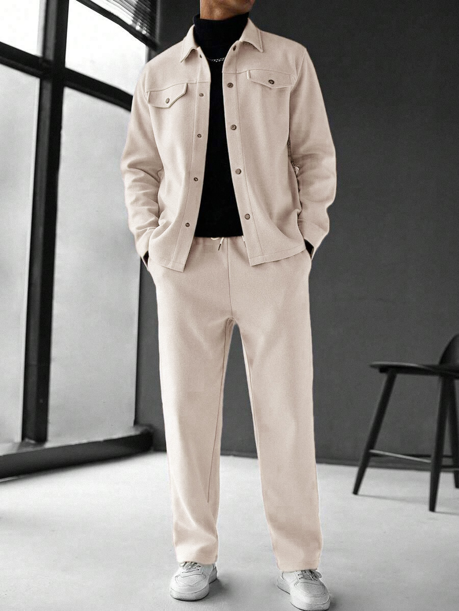 Autumn And Winter Fashionable Cardigan Lapel Commuting Loose Trousers Long-sleeved Jacket Suit