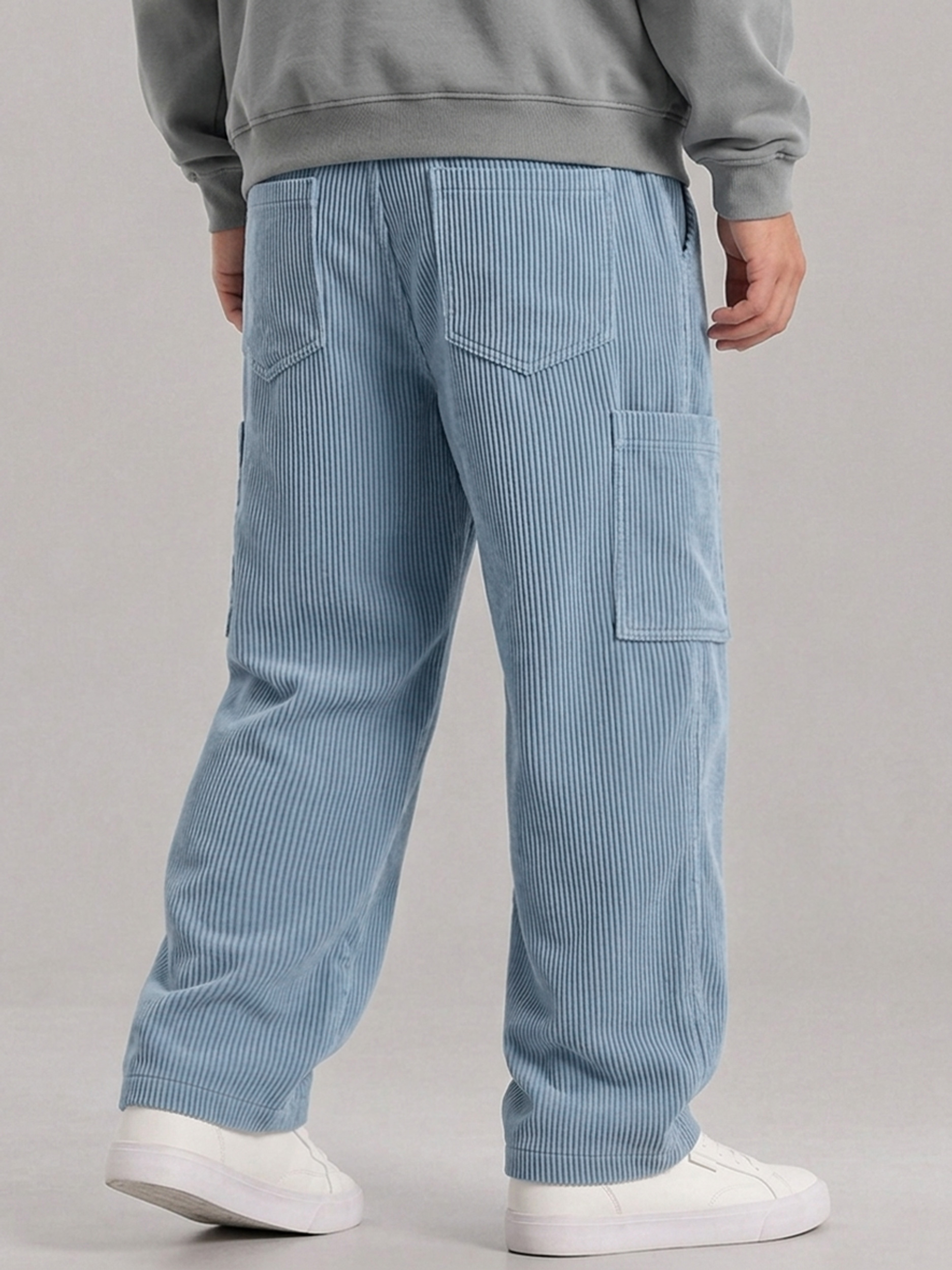 Men's Corduroy Multi-Pocket Elastic-Waist Casual Cargo Pants