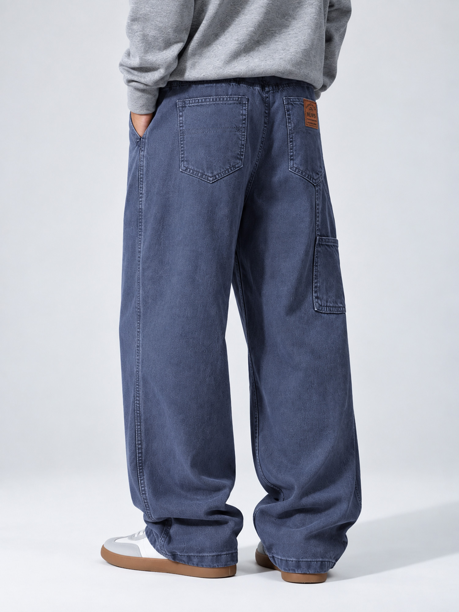 Men's Vintage-Style American-Inspired Embroidered Logo Casual Cargo Pants