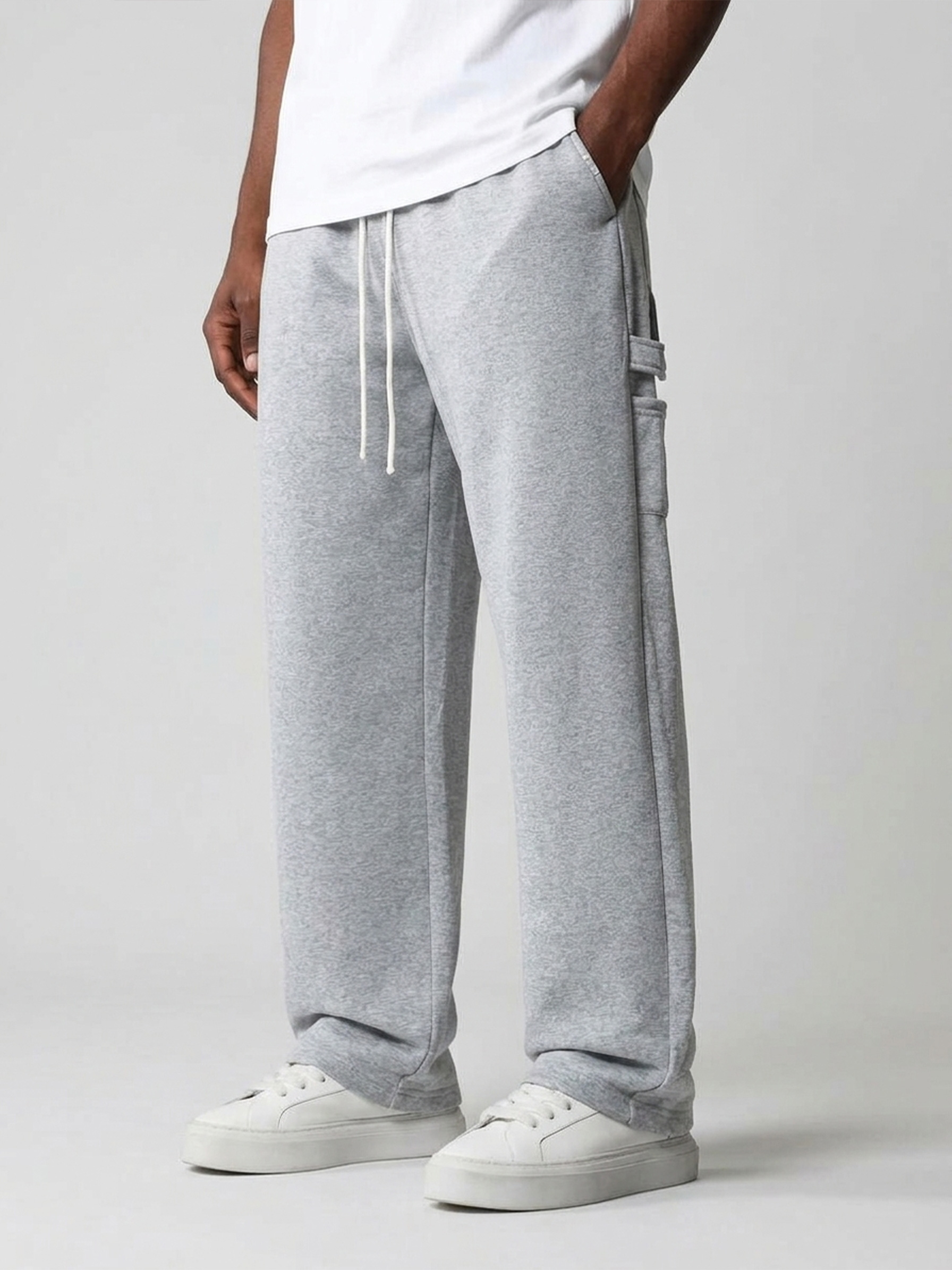 Men's Multi-Pocket Embroidered Logo Casual Cargo Sweatpants