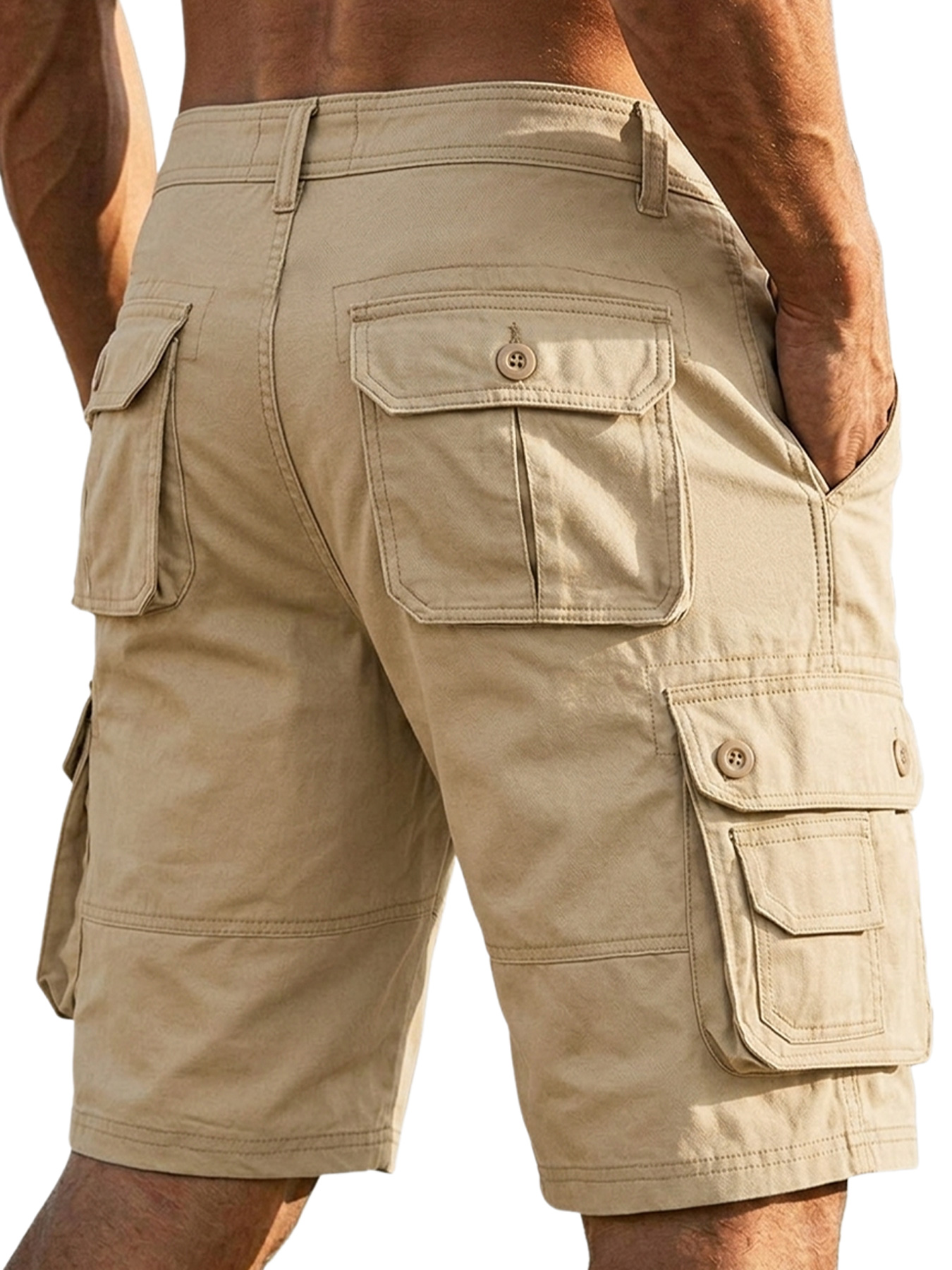 Men's Pure Cotton Multi-pocket Casual Loose Cargo Shorts