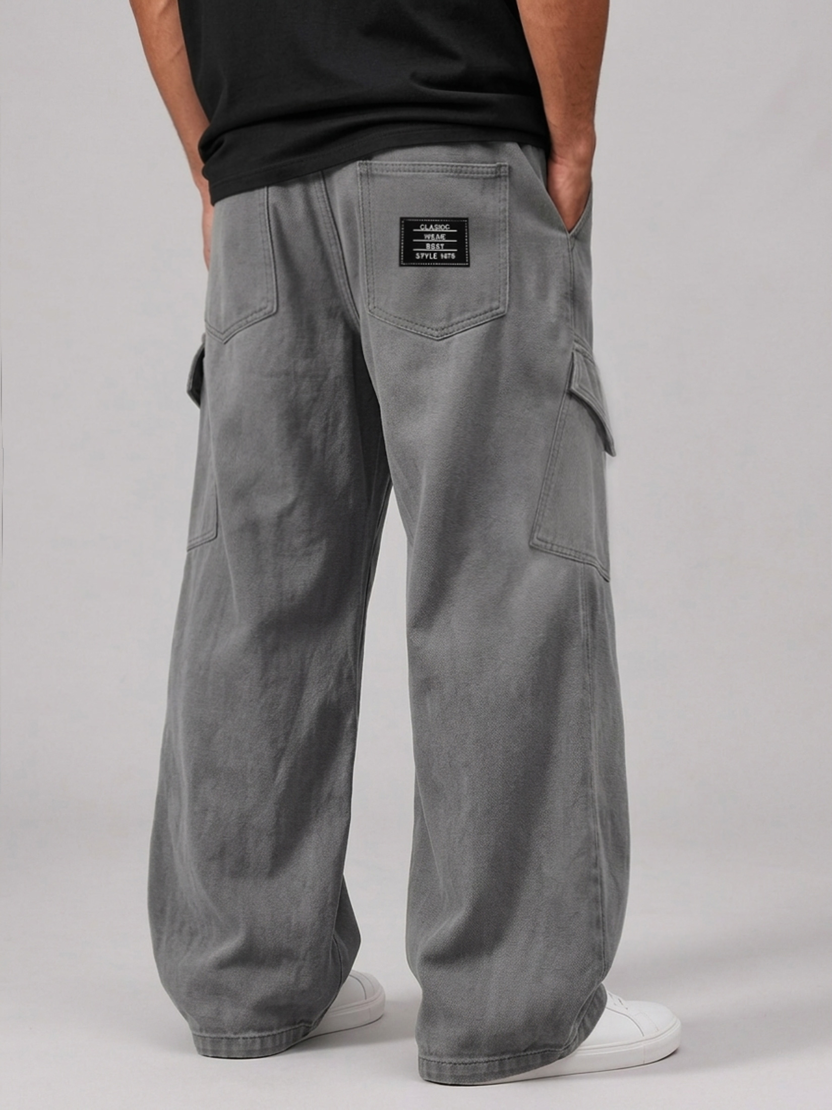 Men's Multi-Pocket Casual Cargo Pants with Elastic Waist