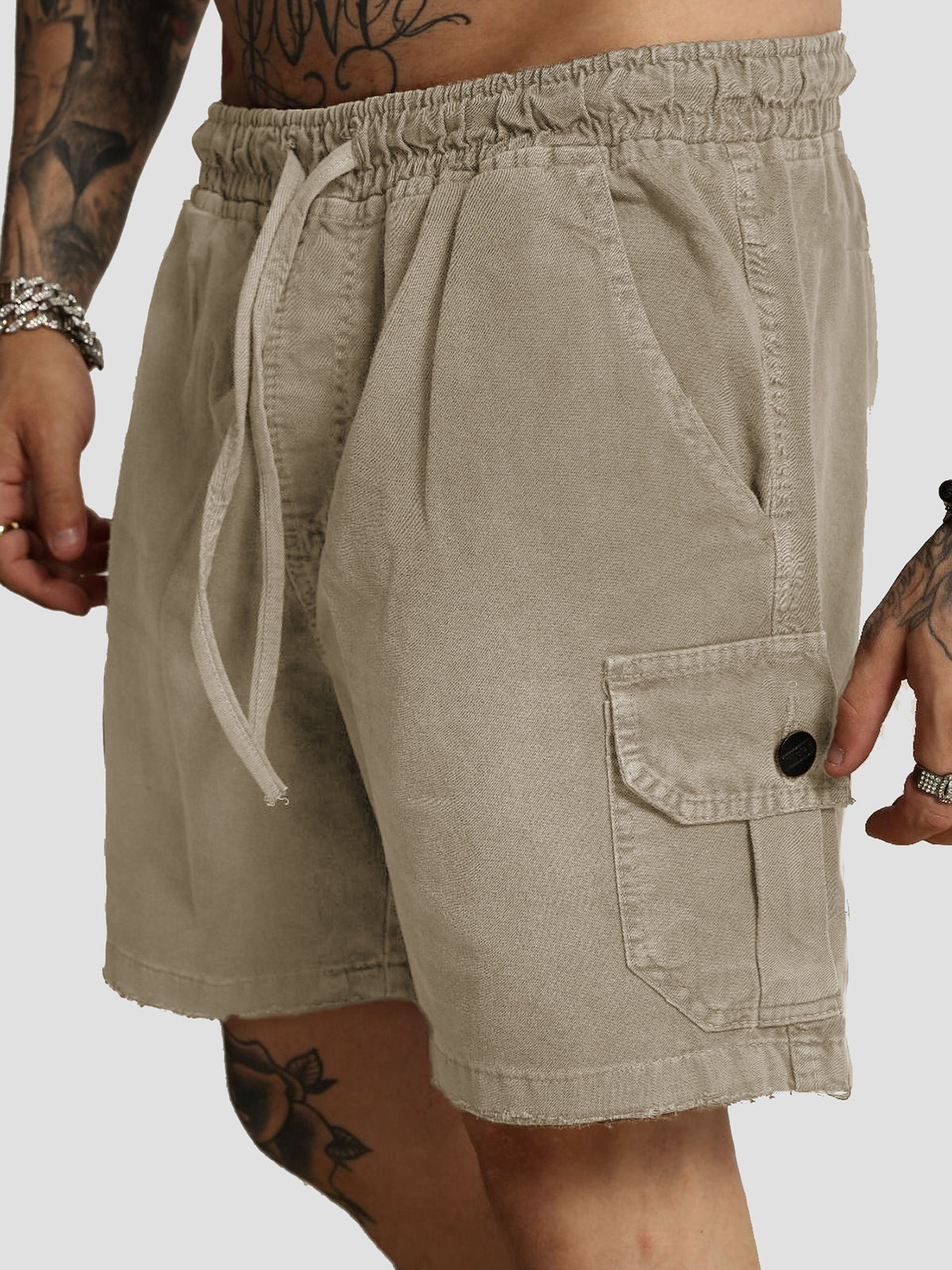 Men's Fashion Retro Workwear Pocket Shorts