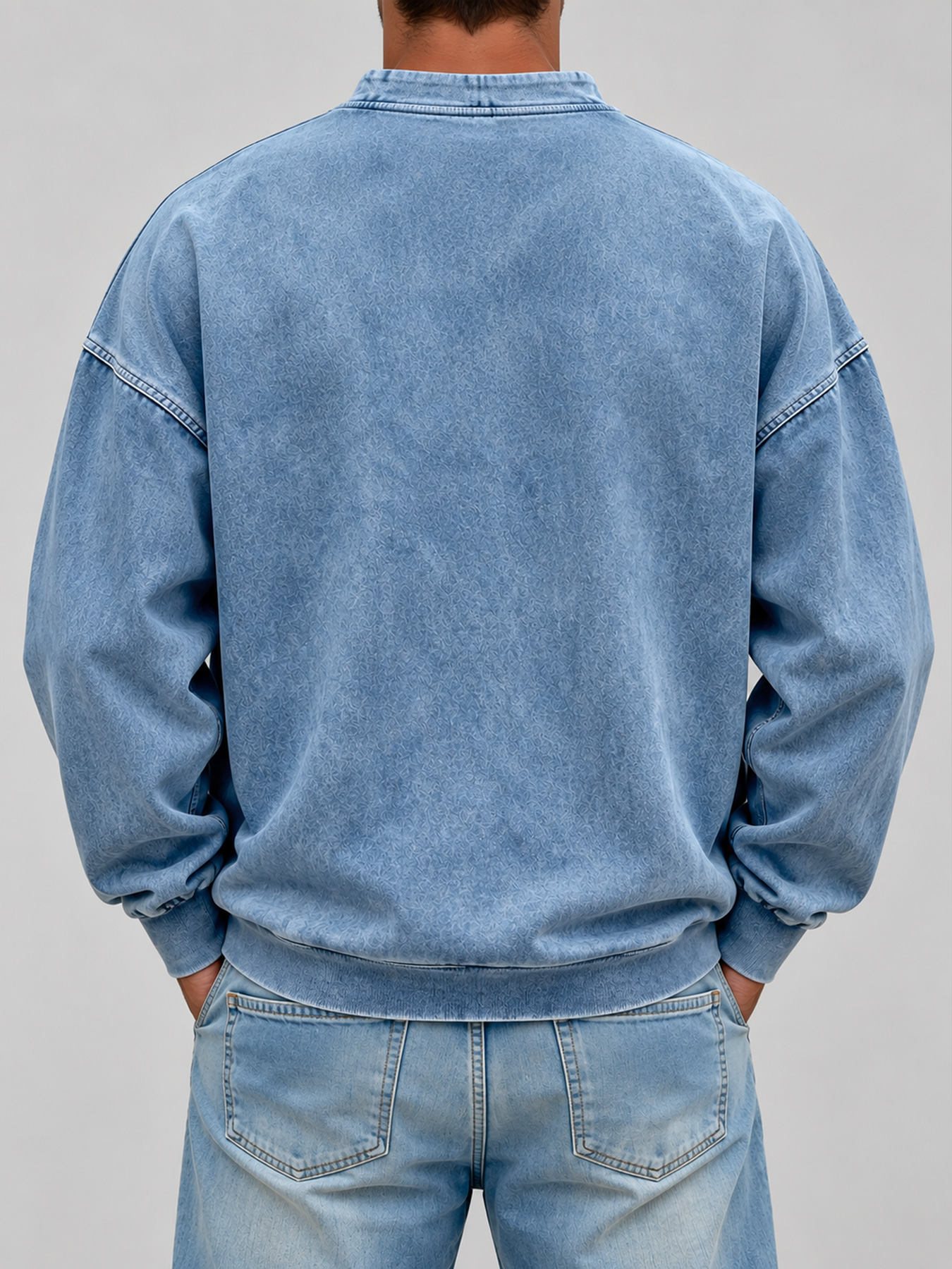 Men's Autumn/Winter Vintage Stand-Collar Button-Front Casual Sweatshirt