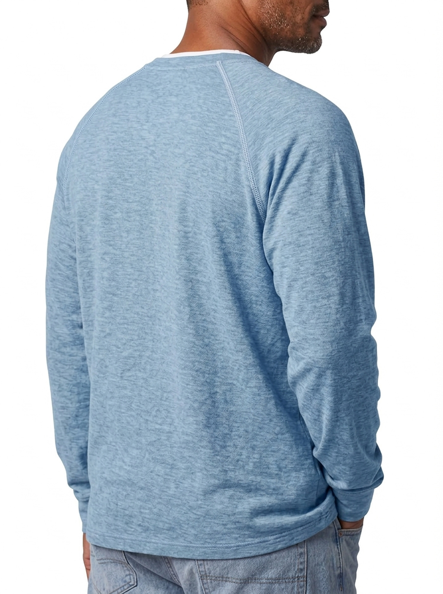 Men's Autumn Casual & Comfortable Long-Sleeve T-Shirt with Raglan Sleeves and Faux-Layered Design
