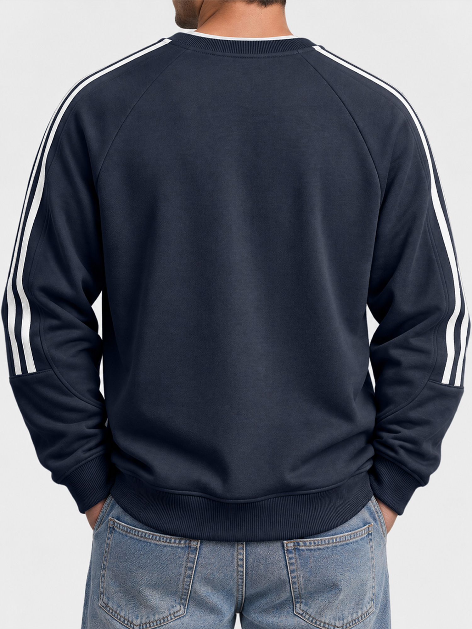 Men's Autumn/Winter Comfortable Crew-Neck Sweatshirt with Panel Design