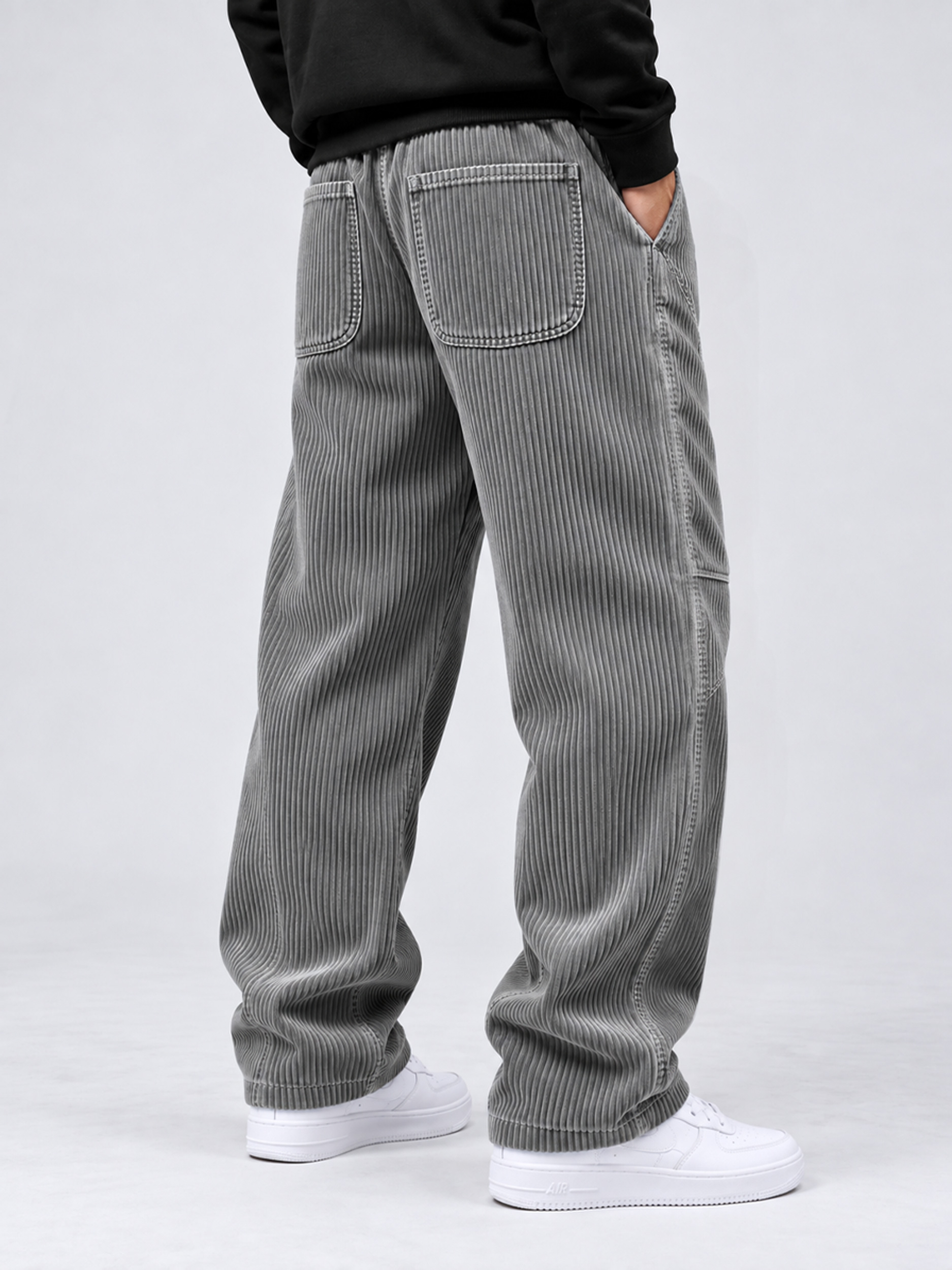 Men's Corduroy Multi-Pocket Deconstructed Casual Cargo Pants