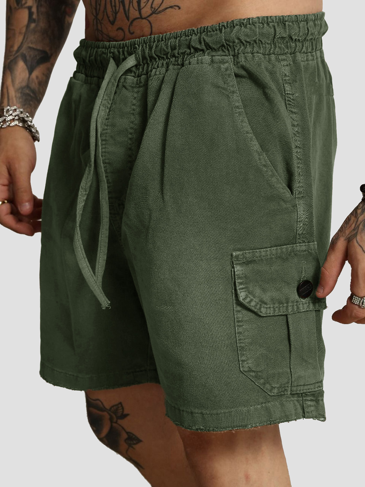 Men's Fashion Retro Workwear Pocket Shorts
