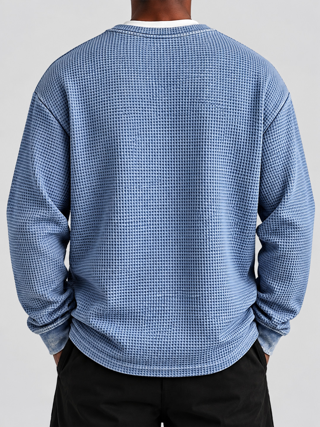 Men's Autumn Faux-Layer Waffle-Knit Long-Sleeve T-Shirt