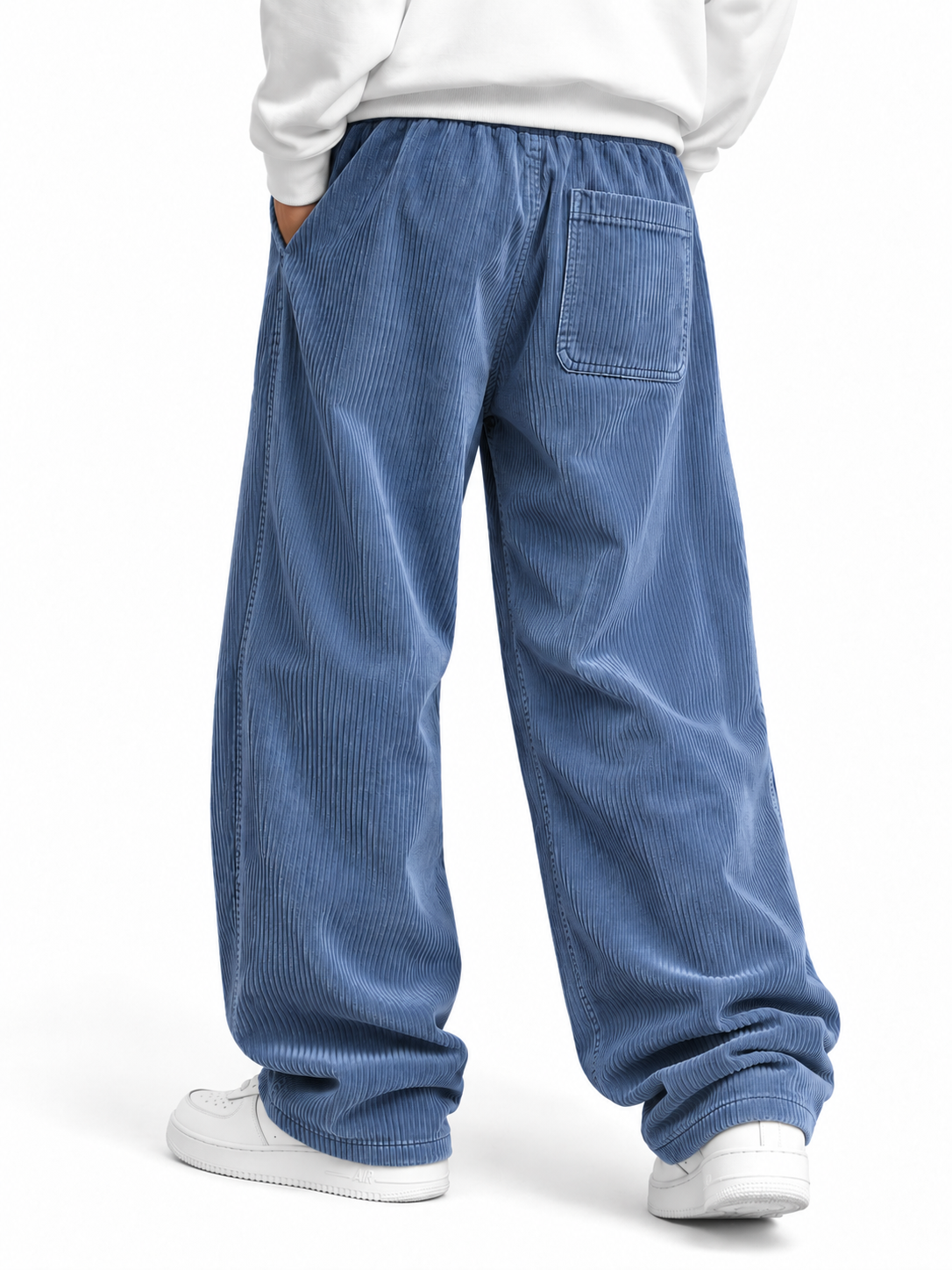 Men's Vintage-Style Drawstring Trousers with Pockets