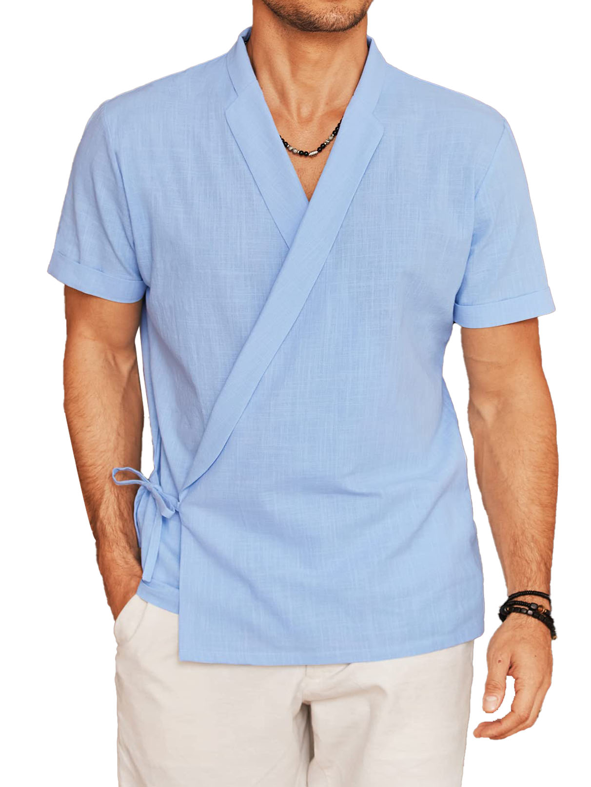  Hawaiian Beach Linen Kimono Cardigan Casual Jacket Shirt 
