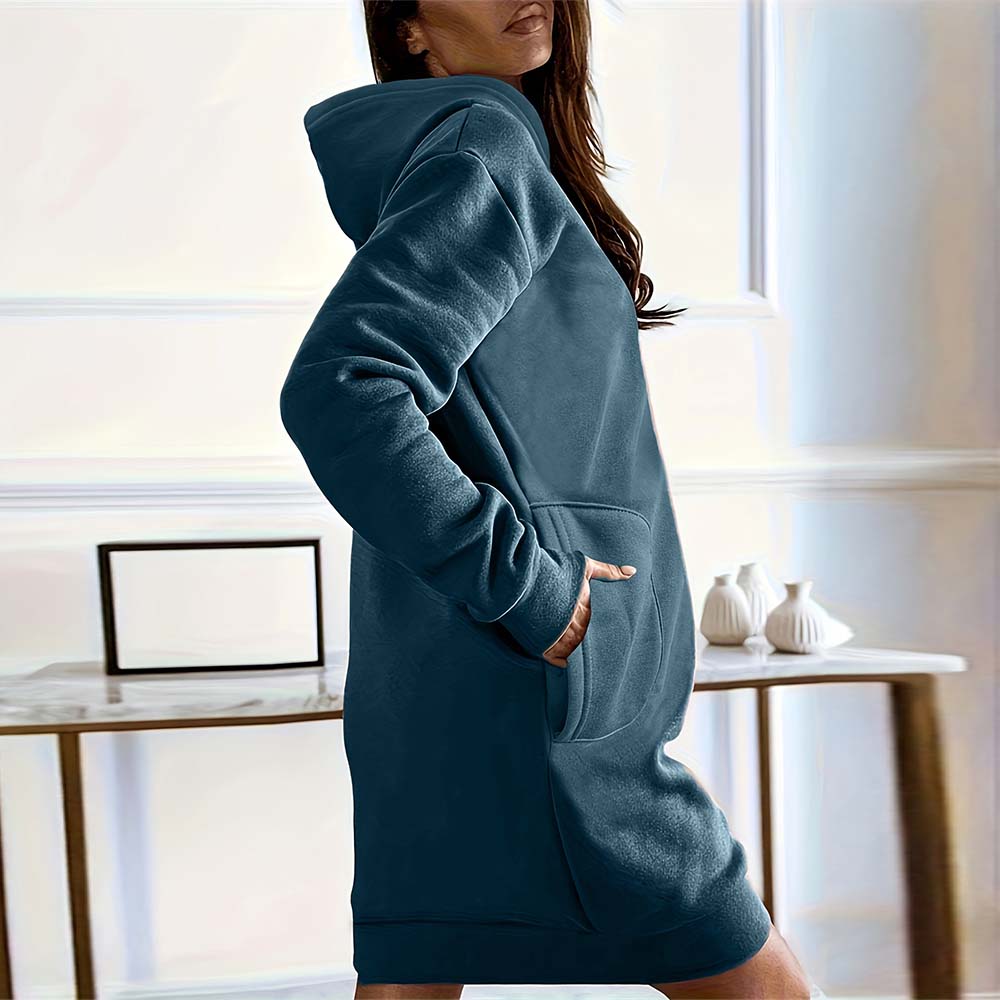Hooded Long Sleeve Sweatshirt Dress