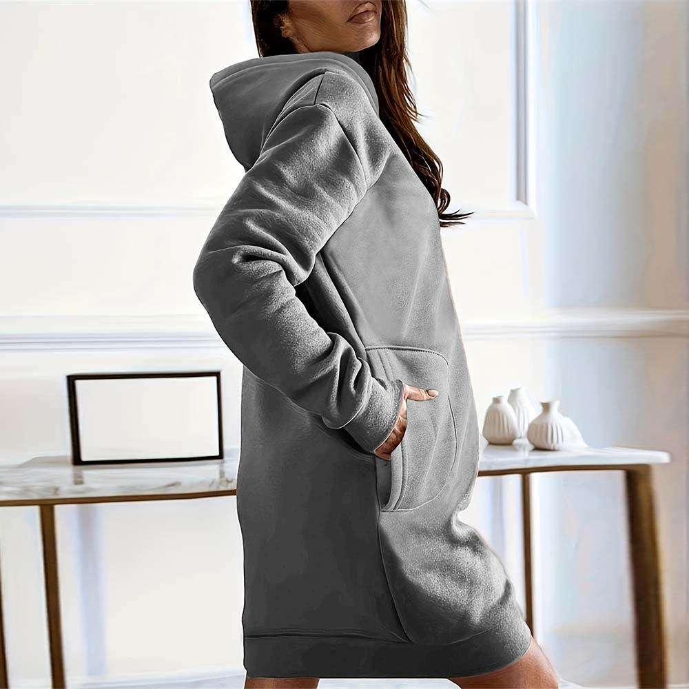 Hooded Long Sleeve Sweatshirt Dress