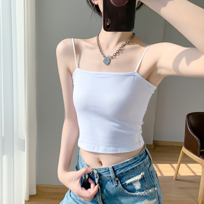 Summer versatile short style with vest and exposed navel