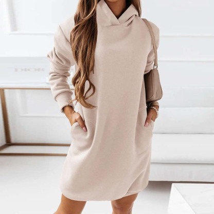 Hooded Long Sleeve Sweatshirt Dress