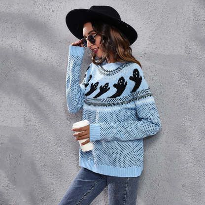 Women's Long Sleeve Loose Knit Sweater